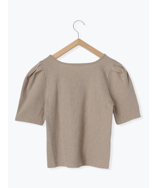 so4u(ソーフォーユー)の「変形テレコカットソー(Tシャツ/カットソー・レディース・キナリ/ベージュ・F)」の5枚目の写真