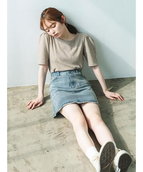 so4u(ソーフォーユー)の「変形テレコカットソー(Tシャツ/カットソー・レディース・キナリ/ベージュ・F)」の13枚目の写真