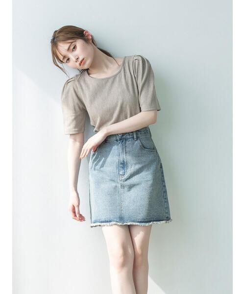 so4u(ソーフォーユー)の「変形テレコカットソー(Tシャツ/カットソー・レディース・キナリ/ベージュ・F)」の14枚目の写真