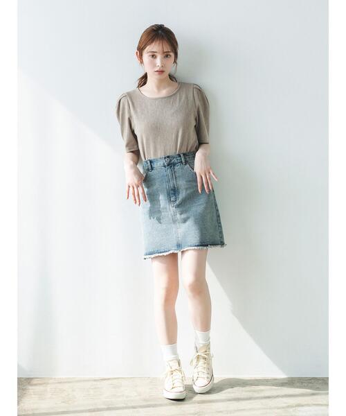 so4u(ソーフォーユー)の「変形テレコカットソー(Tシャツ/カットソー・レディース・キナリ/ベージュ・F)」の15枚目の写真
