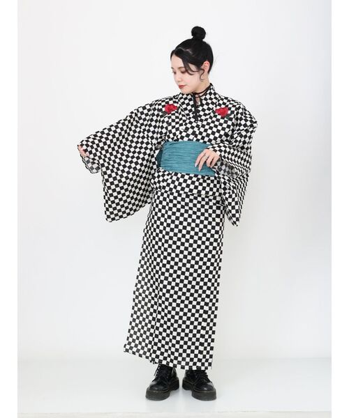 jouetie 古着個性派チェック柄虎刺繍 付け帯浴衣セット jouetie（ジュエティ）の「ジャパンタイガー浴衣（浴衣）」 - WEAR