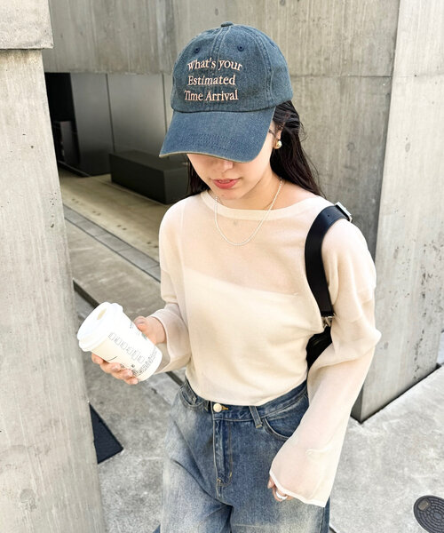 mystic（ミスティック）の「デニム刺繍キャップ（キャップ・レディース・ブルー・ONE SIZE）」の3枚目の写真