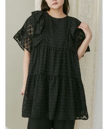 merry jenny | flower dot ティアードミニワンピース(ワンピース)