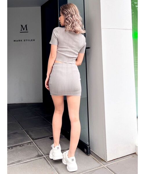 GYDA（ジェイダ）の「【SETUP着用可】サイドラインニットスカートライクショートパンツ（スカート・レディース・ピンク/グレー/ブラック・FREE）」の22枚目の写真