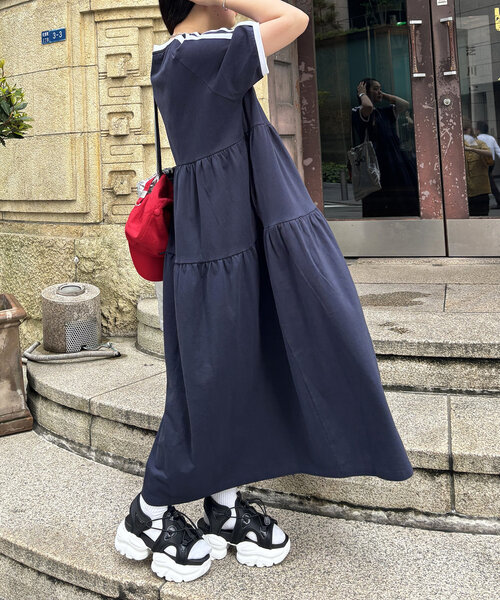 U.S. POLO ASSN.（ユーエスポロアッスン）の「【U.S. POLO ASSN.】天竺ワンピース（ワンピース・レディース・グレー/ネイビー/オレンジ/ブラック・FREE）」の19枚目の写真