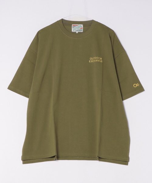 リーフプリント クルーネック T シャツ オーバーサイズ【OUTDOOR EXCHANGE/アウトドアエクスチェンジ】