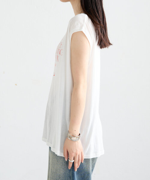 mystic（ミスティック）の「ノースリPHOTO Tシャツ（Tシャツ/カットソー・レディース・ピンク/オフホワイト・FREE）」の10枚目の写真