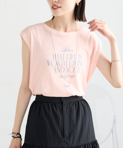 mystic（ミスティック）の「ノースリPHOTO Tシャツ（Tシャツ/カットソー・レディース・ピンク/オフホワイト・FREE）」の14枚目の写真