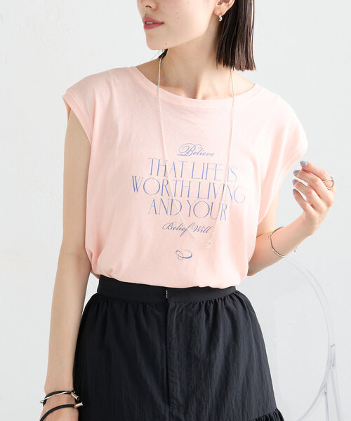 mystic（ミスティック）の「ノースリPHOTO Tシャツ（Tシャツ/カットソー・レディース・ピンク/オフホワイト・FREE）」の15枚目の写真