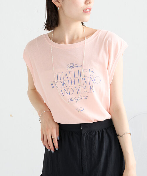 mystic（ミスティック）の「ノースリPHOTO Tシャツ（Tシャツ/カットソー・レディース・ピンク/オフホワイト・FREE）」の16枚目の写真