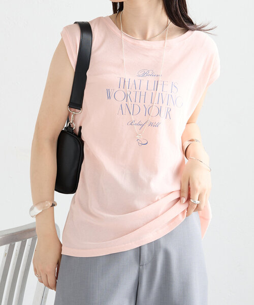 mystic（ミスティック）の「ノースリPHOTO Tシャツ（Tシャツ/カットソー・レディース・ピンク/オフホワイト・FREE）」の19枚目の写真