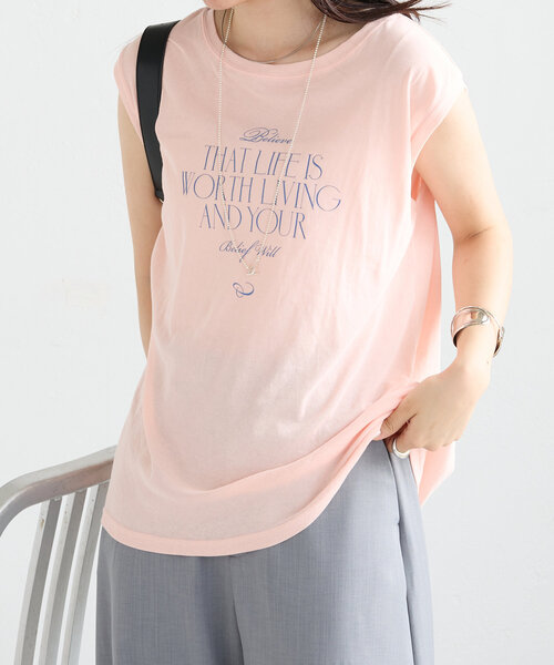 mystic（ミスティック）の「ノースリPHOTO Tシャツ（Tシャツ/カットソー・レディース・ピンク/オフホワイト・FREE）」の20枚目の写真