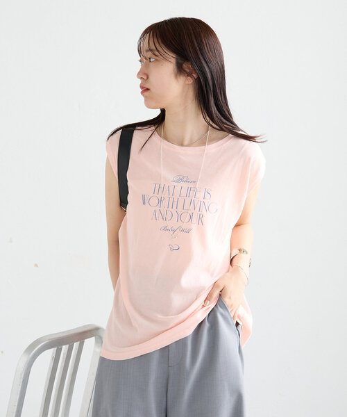 mystic（ミスティック）の「ノースリPHOTO Tシャツ（Tシャツ/カットソー・レディース・ピンク/オフホワイト・FREE）」の21枚目の写真