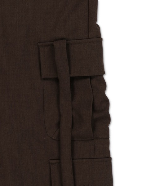 SPINNS（スピンズ）の「【ユニセックスで着用可能】ポケットカーゴテーラードパンツ（カーゴパンツ・メンズ・ブラウン/ブラック・L/M）」の5枚目の写真