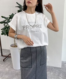 シルケット袖ロールロゴTシャツ