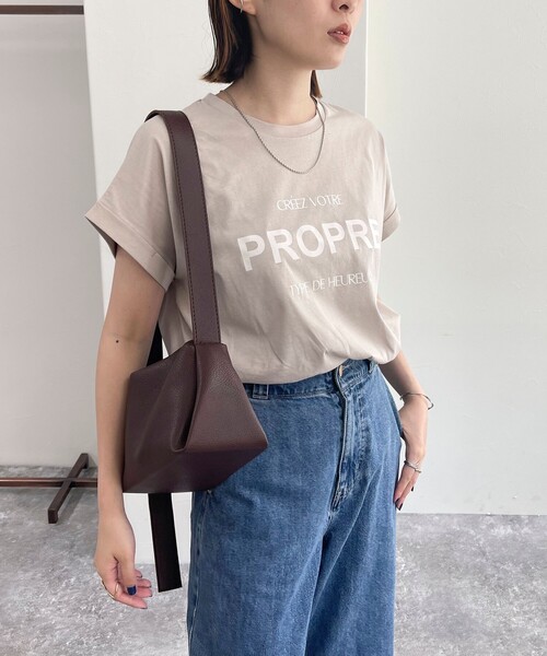 fredy emue(フレディエミュ)の「シルケット袖ロールロゴTシャツ(Tシャツ/カットソー・レディース・カーキ/チャコールグレー/オフホワイト/ベージュ・38)」の19枚目の写真