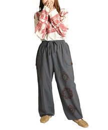 エスニック柄 ウエストゴム バルーンパンツ サルエルパンツ