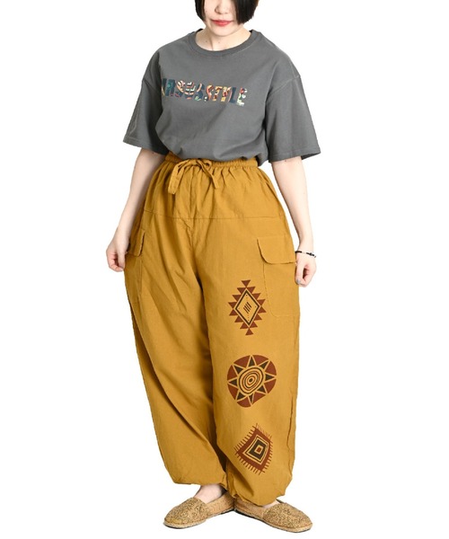 エスニックプリント柄 ウエストゴム バルーンサルエルパンツ（その他パンツ）｜ABBEY MARKET（アビーマーケット） 6,380円