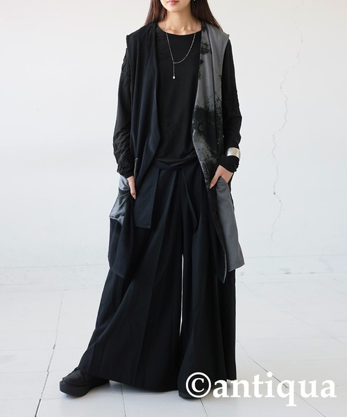 antiqua(アンティカ)の「ニュアンスシアートップス(Tシャツ/カットソー・レディース・ブラック/ホワイト・ONESIZE)」の13枚目の写真