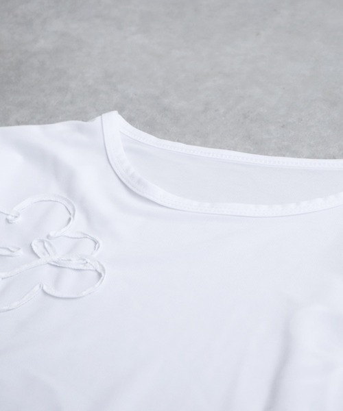 antiqua(アンティカ)の「ニュアンスシアートップス(Tシャツ/カットソー・レディース・ブラック/ホワイト・ONESIZE)」の21枚目の写真