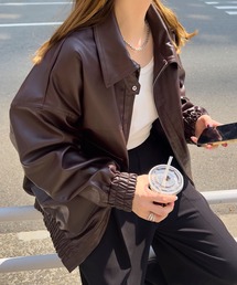 KOBE LETTUCE（コウベレタス）の「ファー襟付2Wayフェイクレザージップアップブルゾン（ブルゾン）」