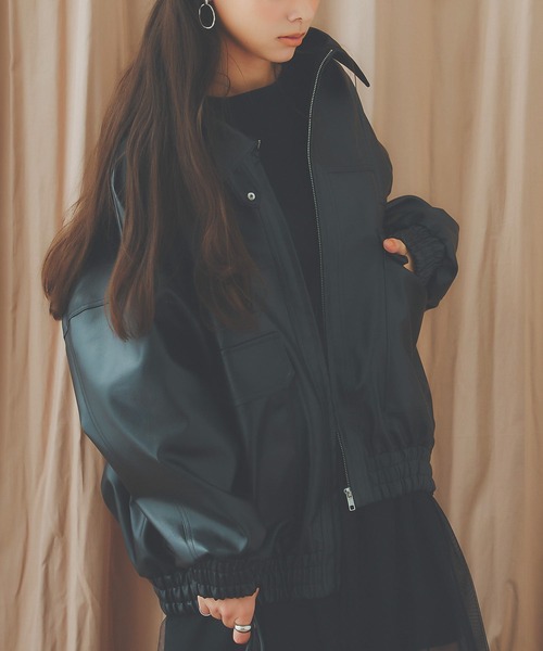 KOBE LETTUCE（コウベレタス）の「ファー襟付2Wayフェイクレザージップ