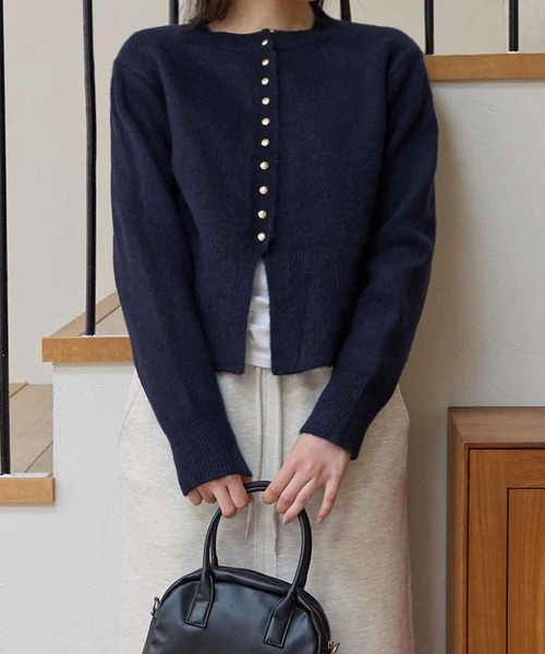 CHAN ME（チャンミ）の「【新色追加】ゴールドボタンカーディガン