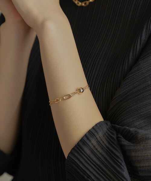 ココシュニック 一粒ダイヤブレスレットK10 COCOSHNIK ココシュニック 一粒ダイヤ ブレスレット K10