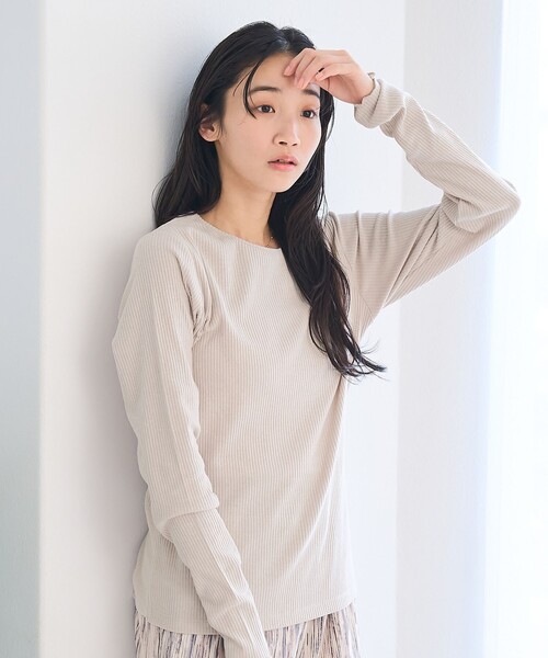 メロー袖 クルーネック ロングスリーブTシャツ（Tシャツ