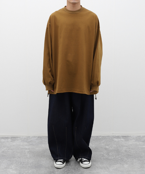 is-ness(イズネス)の「【is-ness / イズネス】BALLOON LONG SLEEVE T SHIRT(Tシャツ/カットソー・メンズ・ブラック/キャメル・MEDIUM/LARGE)」の5枚目の写真