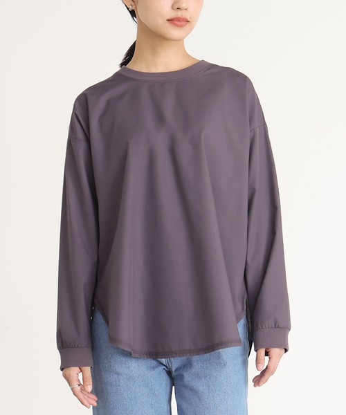 n'OrLABEL（ノアールレーベル）の「『シャツ生地クルーネックプルオーバー』（Tシャツ/カットソー・レディース・ブラック/チャコール/オフホワイト・2/1）」の3枚目の写真