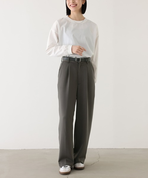 n'OrLABEL（ノアールレーベル）の「『シャツ生地クルーネックプルオーバー』（Tシャツ/カットソー・レディース・ブラック/チャコール/オフホワイト・2/1）」の21枚目の写真