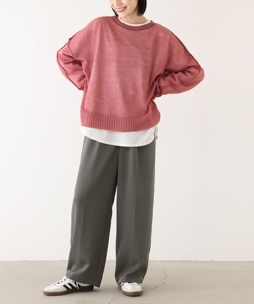 n'OrLABEL（ノアールレーベル）の「『シャツ生地クルーネックプルオーバー』（Tシャツ/カットソー・レディース・ブラック/チャコール/オフホワイト・2/1）」の22枚目の写真