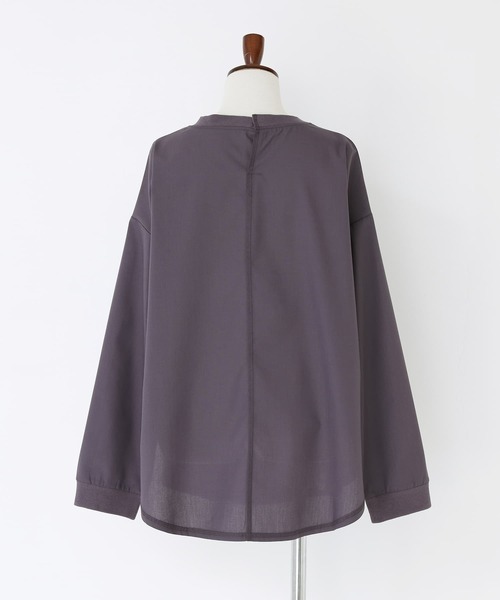 n'OrLABEL（ノアールレーベル）の「『シャツ生地クルーネックプルオーバー』（Tシャツ/カットソー・レディース・ブラック/チャコール/オフホワイト・2/1）」の10枚目の写真