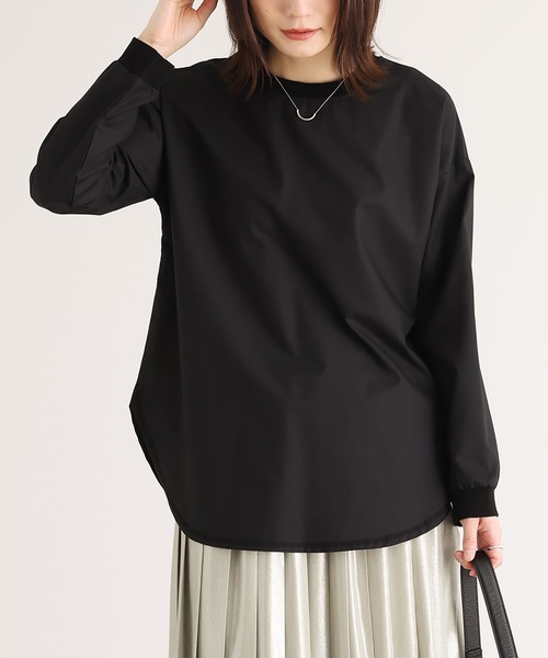 n'OrLABEL（ノアールレーベル）の「『シャツ生地クルーネックプルオーバー』（Tシャツ/カットソー・レディース・ブラック/チャコール/オフホワイト・2/1）」の4枚目の写真