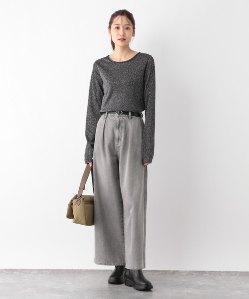 GLOBAL WORK(グローバルワーク)の「MATINEE LINE/ラメシアーリブロングスリーブプルオーバー/142446(Tシャツ/カットソー・レディース・ライトグレー/ブラック/グレー・LARGE/MEDIUM)」の13枚目の写真