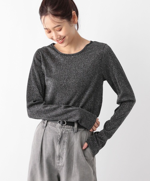 GLOBAL WORK(グローバルワーク)の「MATINEE LINE/ラメシアーリブロングスリーブプルオーバー/142446(Tシャツ/カットソー・レディース・ライトグレー/ブラック/グレー・LARGE/MEDIUM)」の16枚目の写真