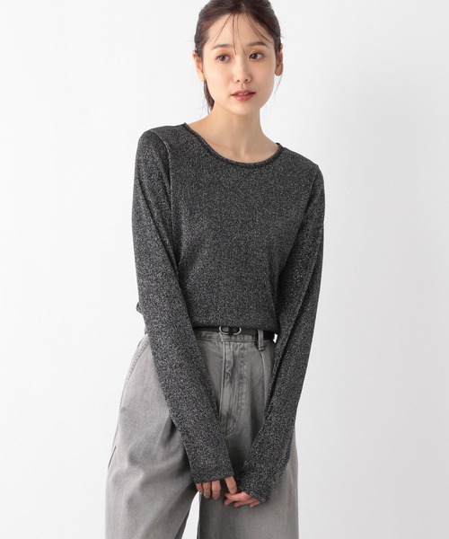 GLOBAL WORK(グローバルワーク)の「MATINEE LINE/ラメシアーリブロングスリーブプルオーバー/142446(Tシャツ/カットソー・レディース・ライトグレー/ブラック/グレー・LARGE/MEDIUM)」の17枚目の写真