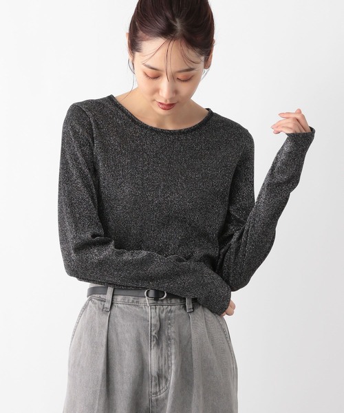 GLOBAL WORK(グローバルワーク)の「MATINEE LINE/ラメシアーリブロングスリーブプルオーバー/142446(Tシャツ/カットソー・レディース・ライトグレー/ブラック/グレー・LARGE/MEDIUM)」の18枚目の写真