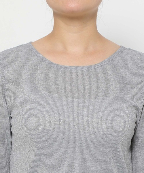 GLOBAL WORK(グローバルワーク)の「MATINEE LINE/ラメシアーリブロングスリーブプルオーバー/142446(Tシャツ/カットソー・レディース・ライトグレー/ブラック/グレー・LARGE/MEDIUM)」の5枚目の写真
