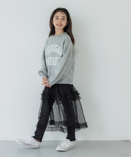 coca(coca)(コカ)の「キッズ 親子お揃い チュールティアードスカート(スカート・キッズ・ブラック・120/130/140/150)」の3枚目の写真