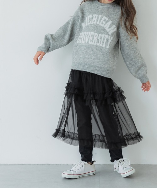 coca(coca)(コカ)の「キッズ 親子お揃い チュールティアードスカート(スカート・キッズ・ブラック・120/130/140/150)」の6枚目の写真