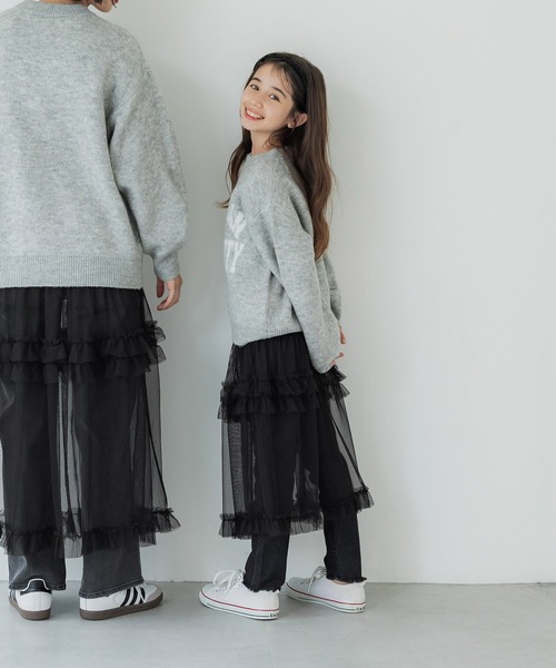 coca(coca)(コカ)の「キッズ 親子お揃い チュールティアードスカート(スカート・キッズ・ブラック・120/130/140/150)」の9枚目の写真