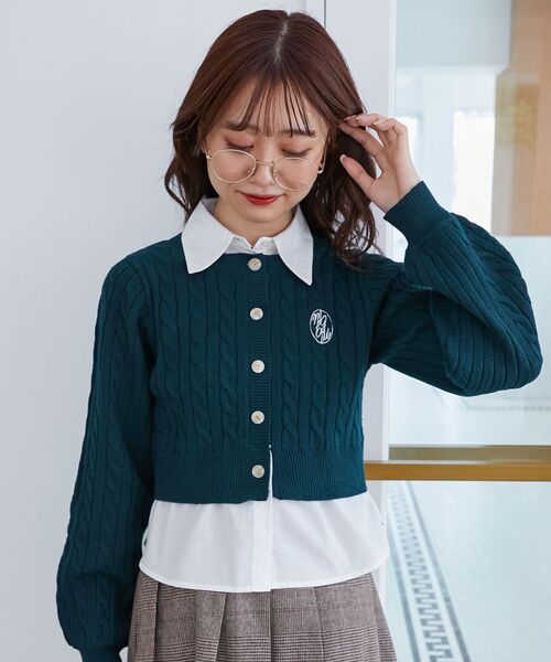 MAJESTIC LEGON(マジェスティックレゴン)の「シャツドッキングニット(ニット/セーター・レディース・レッド/アイボリー/グリーン/グレー/ブラウン系その他2/ネイビー・MEDIUM)」の5枚目の写真