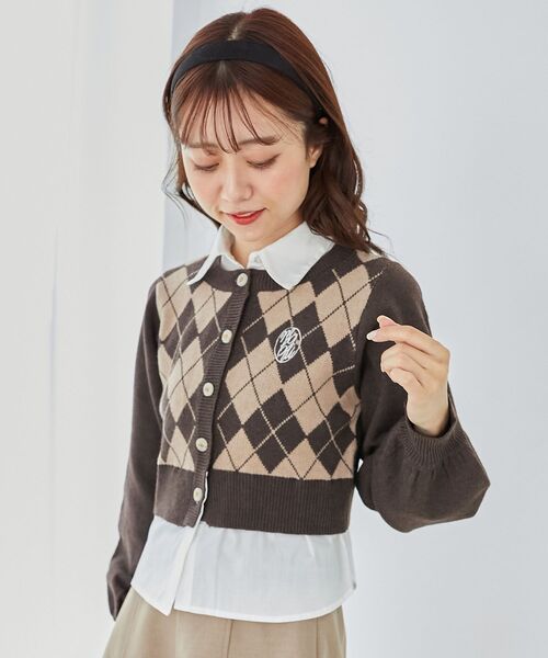 MAJESTIC LEGON(マジェスティックレゴン)の「シャツドッキングニット(ニット/セーター・レディース・レッド/アイボリー/グリーン/グレー/ブラウン系その他2/ネイビー・MEDIUM)」の7枚目の写真