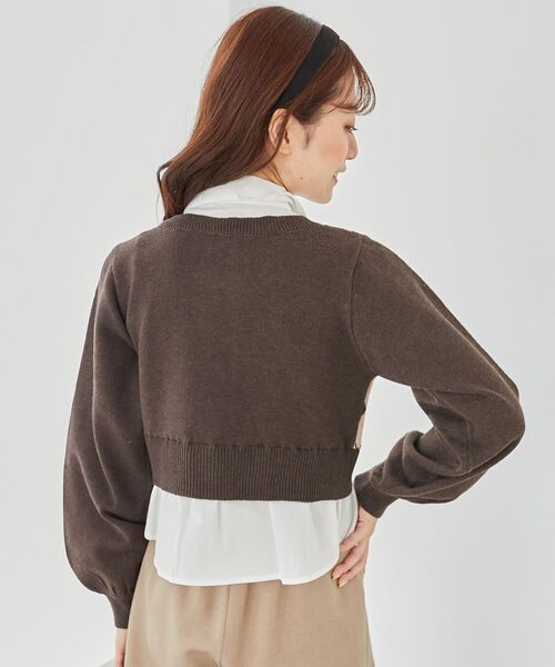 MAJESTIC LEGON(マジェスティックレゴン)の「シャツドッキングニット(ニット/セーター・レディース・レッド/アイボリー/グリーン/グレー/ブラウン系その他2/ネイビー・MEDIUM)」の8枚目の写真