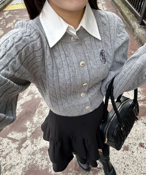 MAJESTIC LEGON(マジェスティックレゴン)の「シャツドッキングニット(ニット/セーター・レディース・レッド/アイボリー/グリーン/グレー/ブラウン系その他2/ネイビー・MEDIUM)」の11枚目の写真