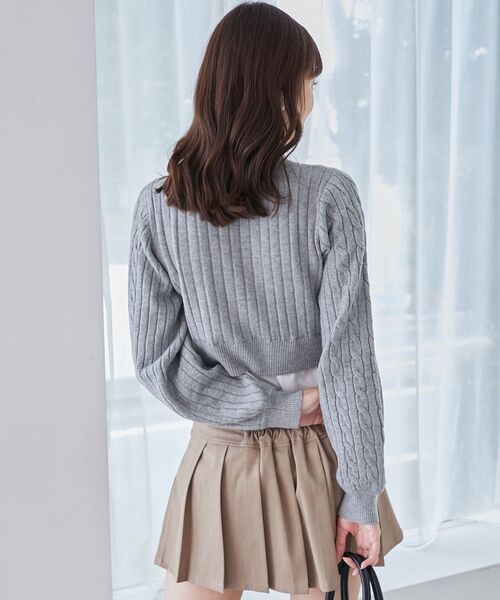 MAJESTIC LEGON(マジェスティックレゴン)の「シャツドッキングニット(ニット/セーター・レディース・レッド/アイボリー/グリーン/グレー/ブラウン系その他2/ネイビー・MEDIUM)」の17枚目の写真