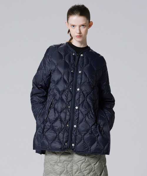 TAION（タイオン）の「【TAION(タイオン)】〈ユニセックス〉ミリタリー M65 ライナーWジップ ダウンジャケット-ソフトシェル（ダウンジャケット/コート・メンズ・ブラック/オフホワイト/ブラック系6/ダークネイビー/オリーブ/ダークグリーン系/グレイッシュベージュ/ダークオリーブ/ダークパープル/ダークグリーン/ドット・XL/M/L/S/XS/2XL）」の9枚目の写真