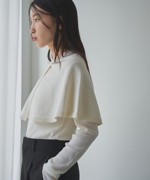 RONEL（ロネル）の「【2セットアイテム】ケープ&シアーリブニット（ニット/セーター・レディース・ブラック/ターコイズブルー/オフホワイト・FREE）」の17枚目の写真